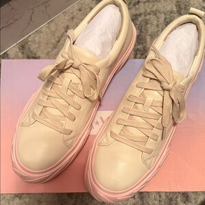 Elegant Cream and Pink Women's Sneakers